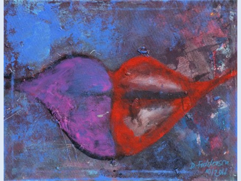 Kiss and Tell 1 (Acryl auf Leinwand, 50 cm x 40 cm) (Andere)